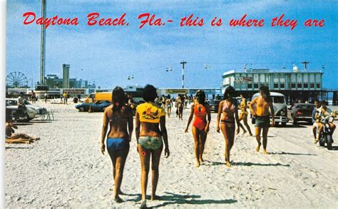 Daytona Beach Florida S Postcard Bikini Girls Corvette VW Microbus United States Florida