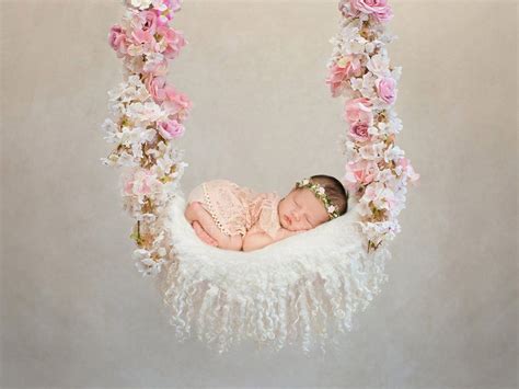Digital Backdrop Newborn Photography Ariana Floral Swing Dallas