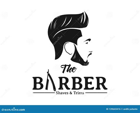 Men Barbershop Hairstylist Banner Logo Badge Vector Design