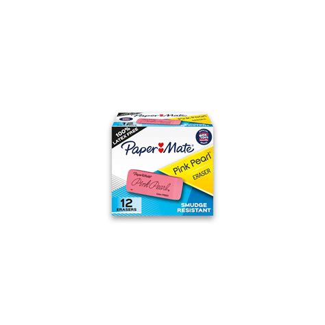 Paper Mate Pink Pearl Block Erasers Pink Dozen 70521