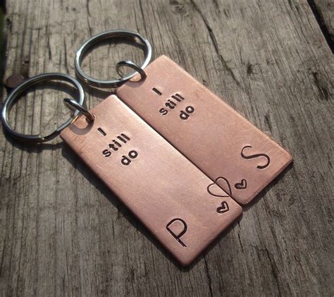 How to find the perfect wedding anniversary ideas for husbands. Pair Of I STILL DO Solid Copper 7th Wedding Anniversary ...
