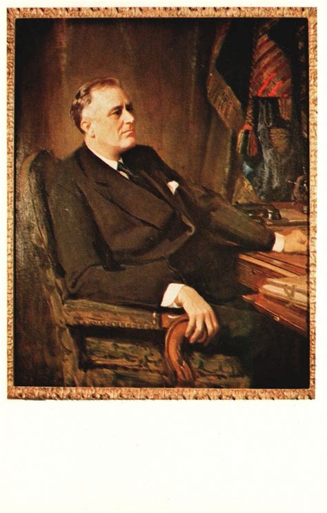 Vintage Postcard Portrait Of Franklin Roosevelt 32nd President Of Us