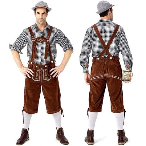 male oktoberfest lederhosen costume bavarian octoberfest german beer costume suspenders shorts