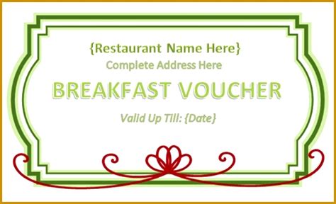 Free Lunch Voucher Template Printable Templates