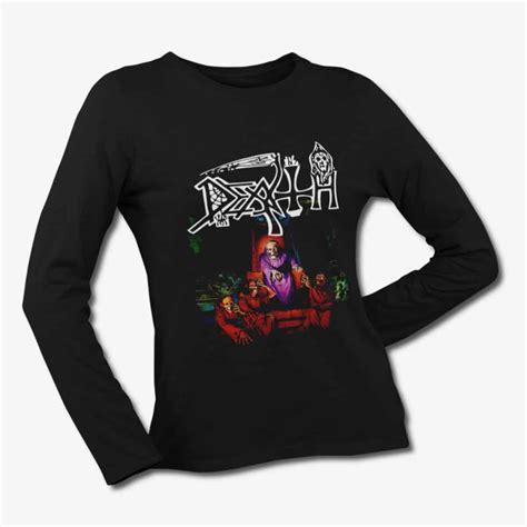 Death Long Sleeve T Shirt Death Scream Bloody Gore Black Longsleeve