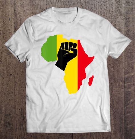 Africa Black Power Raised Fist Africa Map With Rasta Colors