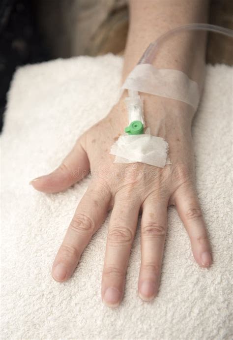 Iv Needle In A Patients Hand Stock Photo Image Of Clinic Infused