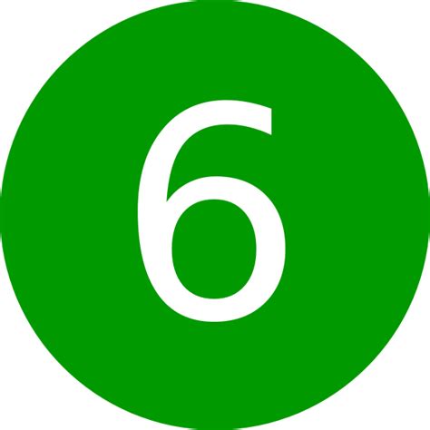 Number 6 Green Round Clip Art At Vector Clip Art Online