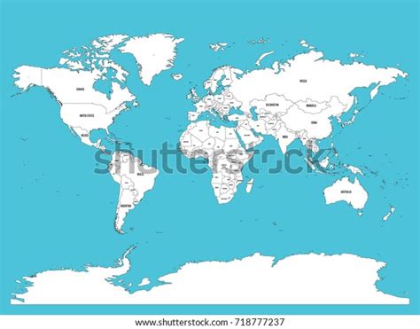 Political Map World White Lands Blue Stock Vector Royalty Free 718777237