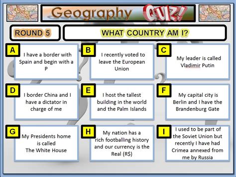 Cre8tive Resources The Big Geography Quiz