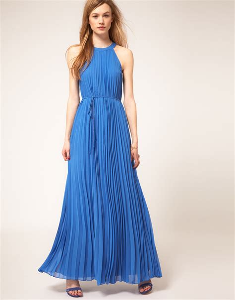 Ted Baker Pleat Maxi Dress In Blue Lyst