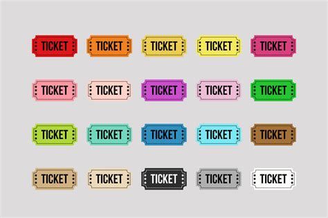 Movie Ticket Clipart, Circus Ticket, Carnival Ticket, Theater Ticket By Digital Download Shop 
