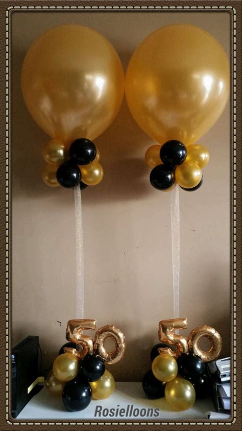 Pin By Rosielloons On Balloon Centerpieces 50th Birthday Centerpieces