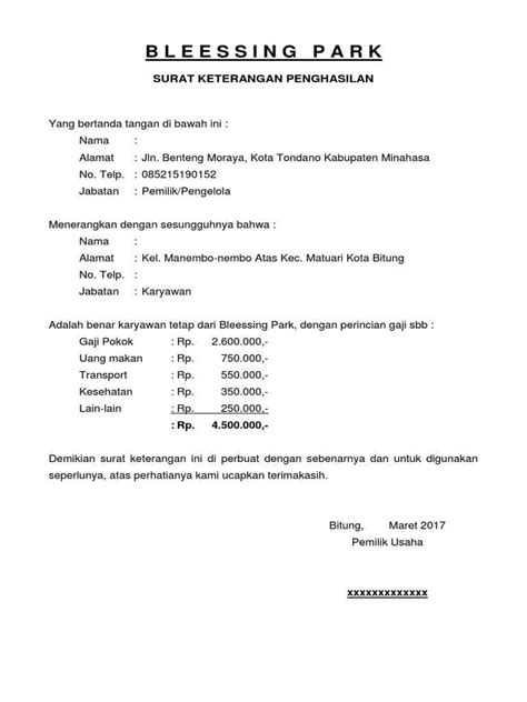 Apakah anda mencari contoh surat keterangan belum menikah dari desa oleh kepala desa terbaru? 8 Contoh Surat Keterangan Penghasilan Orang Tua dan Gaji ...