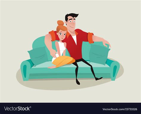 couple on the sofa royalty free vector image vectorstock