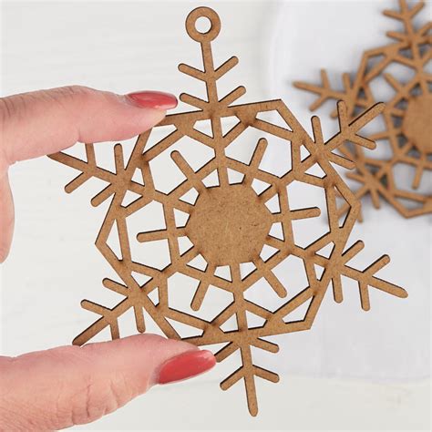 Laser Cut Out Unfinished Wood Shape Craft Supply Snw52 Snowflake Ready