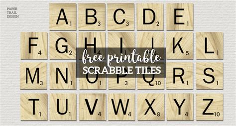 Free Printable Scrabble Letter Tiles Sign Paper Trail Design