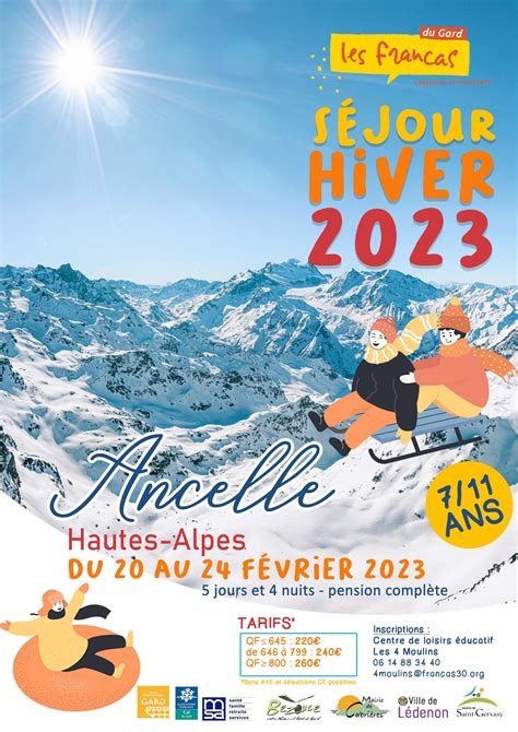 Séjour Neige 2023 Les Francas Les Francas