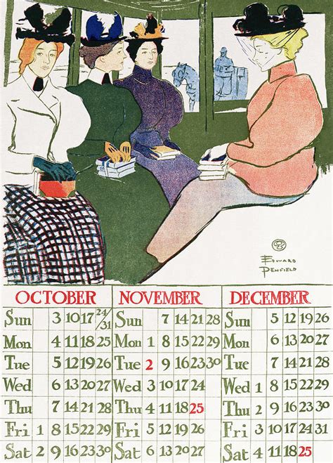 Vintage Calendar Painting By Art Dozen Fine Art America