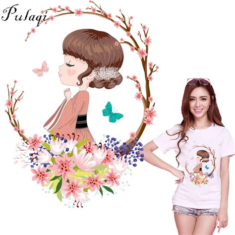 Pulaqi Beautiful Girls Iron On Heat Transfers Vynil Heat Transfer