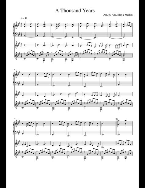 A Thousand Years Sheet Music For Piano Violin Guitar Download Free In