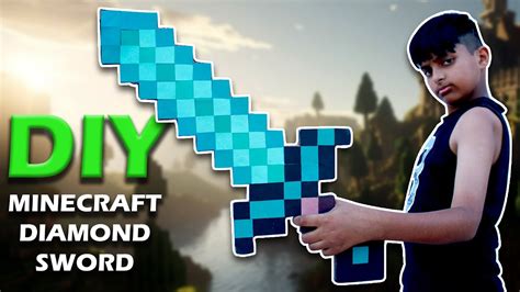 How To Make Minecraft Diamond Sword With Cardboard Diy Cardboard Minecraft Craft Ideas For