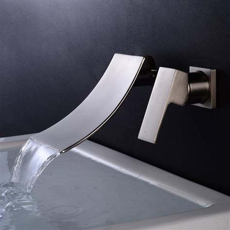 Luxury Bathtub Faucet Chromeblack Brass Wall Mount Waterfall Bathroom