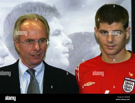 England National Soccer Coach Sven Goran Eriksson And The Teams Newly Named Captain Steven