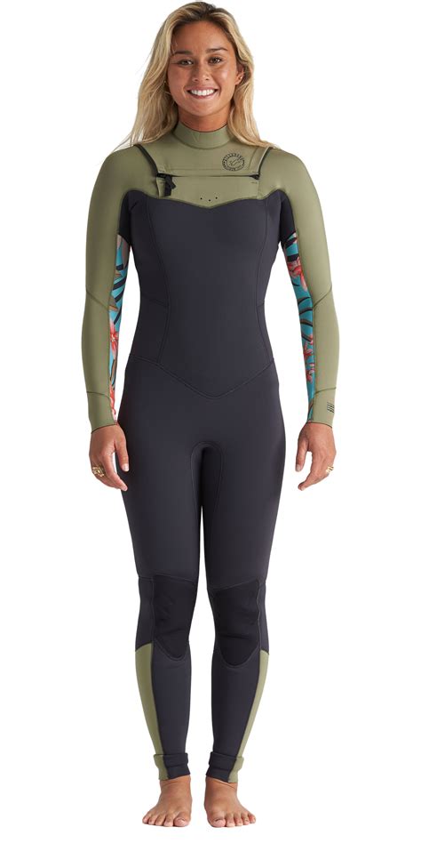 2020 Billabong Womens Salty Dayz 32mm Chest Zip Wetsuit S43g51 Aloe Wetsuits Wetsuit Outlet