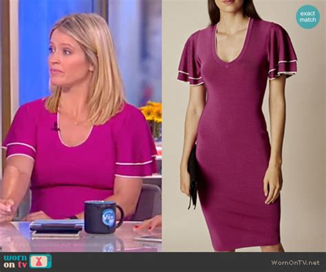 WornOnTV Saras Pink Frilled Short Sleeve Dress On The View Sara