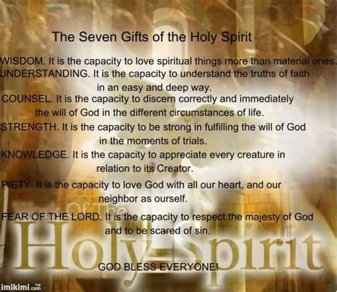 The holy spirit aids the contemplation of divine things, enabling the person to grow in union with god. Pin by Kim Hoselton Garman on Catholic Items | Pinterest