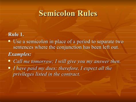 We did not find results for: Semicolon rules