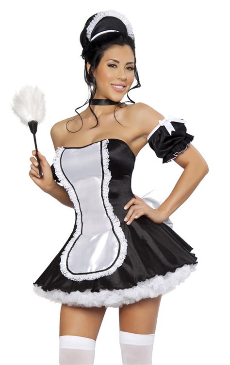 Japanese Maid New Sexy Costumes Cute French Maid Costume For Women Outfit With Headdress Dress