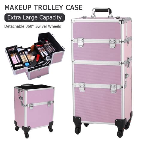 Buy Portable Makeup Case Cosmetic Train Case Lockable Beauty Trolley