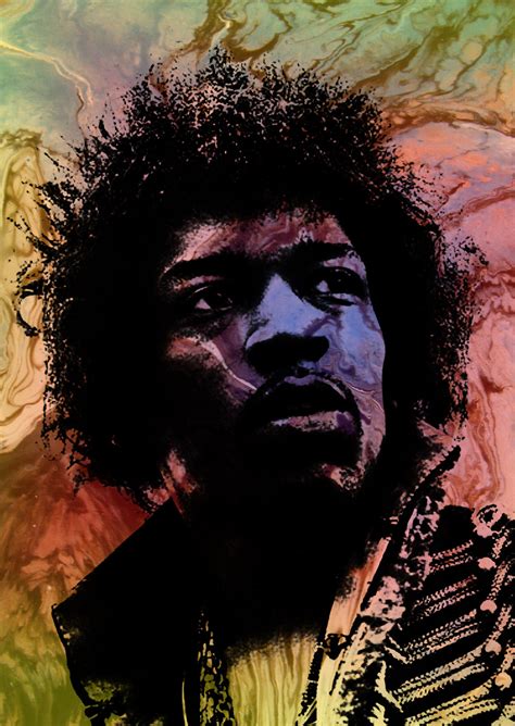 Jimi Hendrix Psychedelic Artwork A2 Gloss Print Etsy