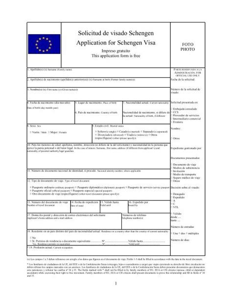Solicitud De Visado Schengen Application For Vfs Global