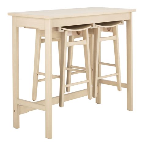 Colbie 3 Piece Pub Set In White Oak By Safavieh