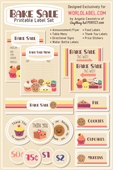 Bake Sale Printable Labels Set Free Printable Labels And Templates