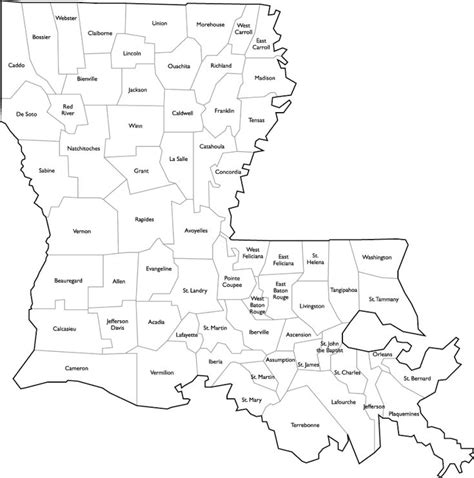 Louisiana Map With Parishes