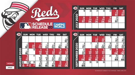 Cincinnati Reds Schedule Printable