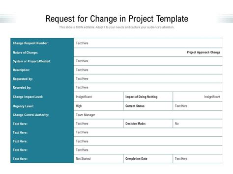 Request For Change In Project Template Powerpoint Presentation Sample