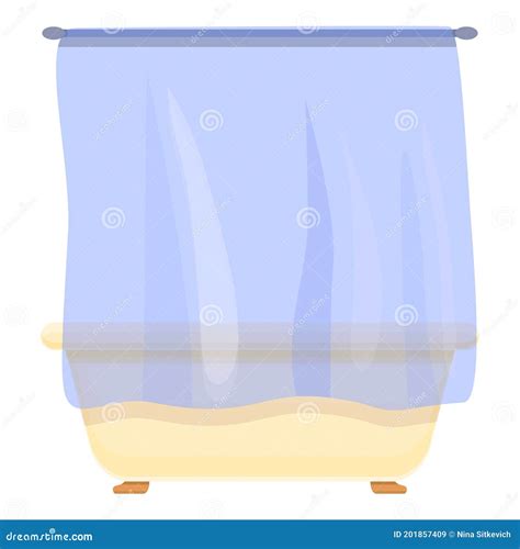 Shower Curtain Luxury Icon Cartoon Style Stock Vector Illustration