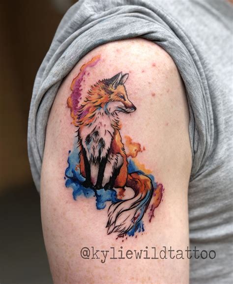 Original Design Watercolour Fox Tattoo On Arm By Kylie Heslop Tattoo