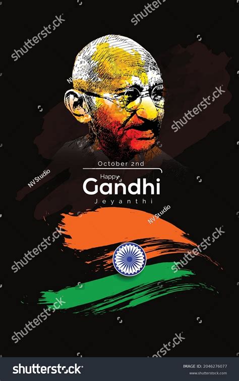 Gandhi Jayanti National Holiday India Celebrated Stock Vector Royalty