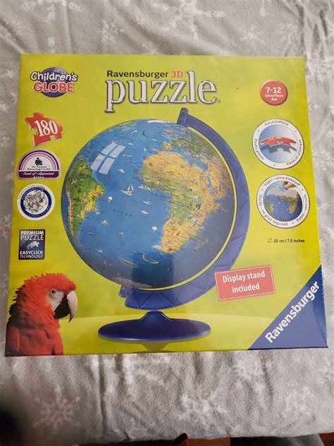 Ravensburger Childrens Globe 3d Puzzle 180 Pcs Display Stand Learn