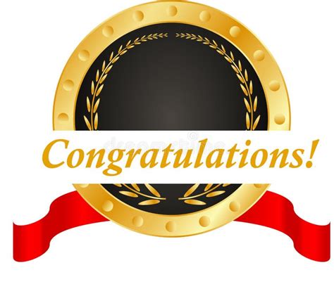 Congratulation Golden Medal Vector Stock Vector Illustration Of