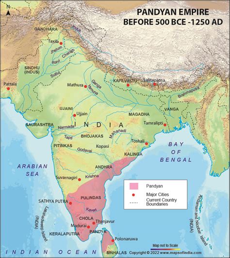 Pandyan Dynasty Pandya Dynasty Map