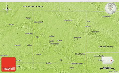 Physical 3d Map Of Linn County