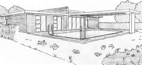 Dessin De Maison Moderne Avec Piscine  Get Images Two