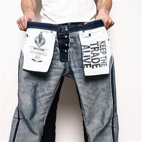 Bolsas Denim Jeans Men Raw Denim Trouser Jeans Denim Pocket Pocket